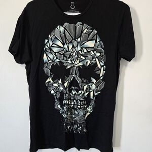 Men's Black Shattered Skull Graphic Tee